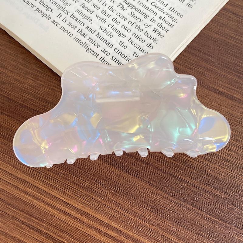 Iridescent Mermaid Claw Clip: Medium Acetate Hair Accessory for Women, Designed for Thin Hair