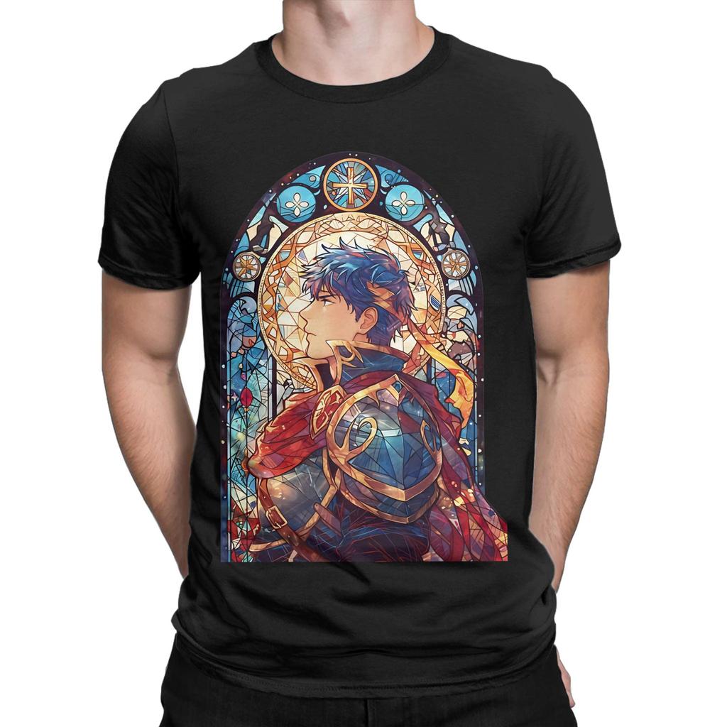 Fire Emblem Stained Glass Ike Novelty Graphic 100% Cotton T-Shirt Fire Emblem Tees Tops For Men