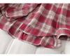 Women's Brushed Plaid Shirt, 2026 Spring Retro Hong Kong Style, Versatile Long Sleeve Plus Size, 200 Jin.