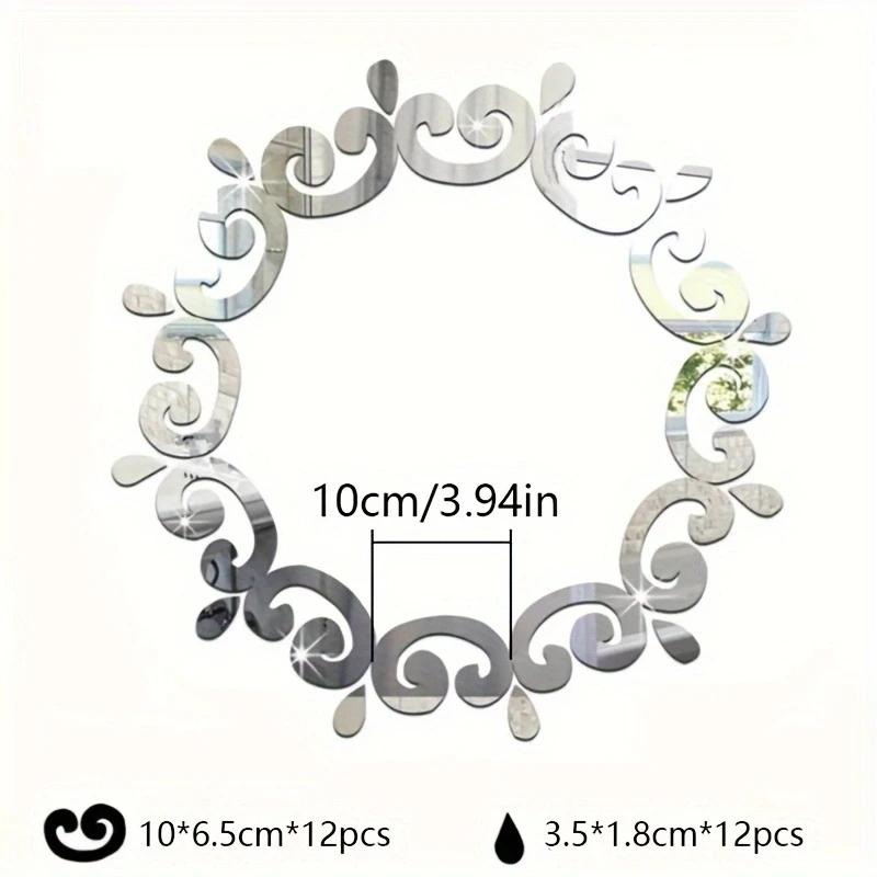 1 Set Sticker Oglindă Acrilică 3D Living Dormitor Dantelă Oglindă Birou Acasă Autocolante de Perete Decaluri Autocolante Decor Acasă