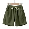 Men's Summer Corduroy Shorts Men's Elastic Waist  Sporty Loose Casual Five Point Pants