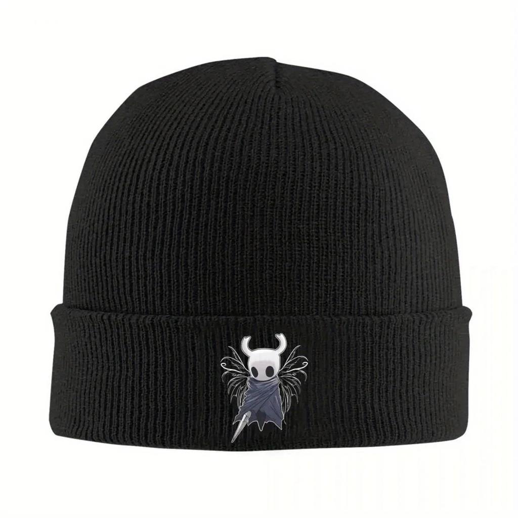 Hollow Knight Gra Czapki Dzianinowe dla Kobiet Unisex Czapki Zimowe Beanie Czapka z Motywem Ducha Kreskówka Ciepła Czapka Akrylowa