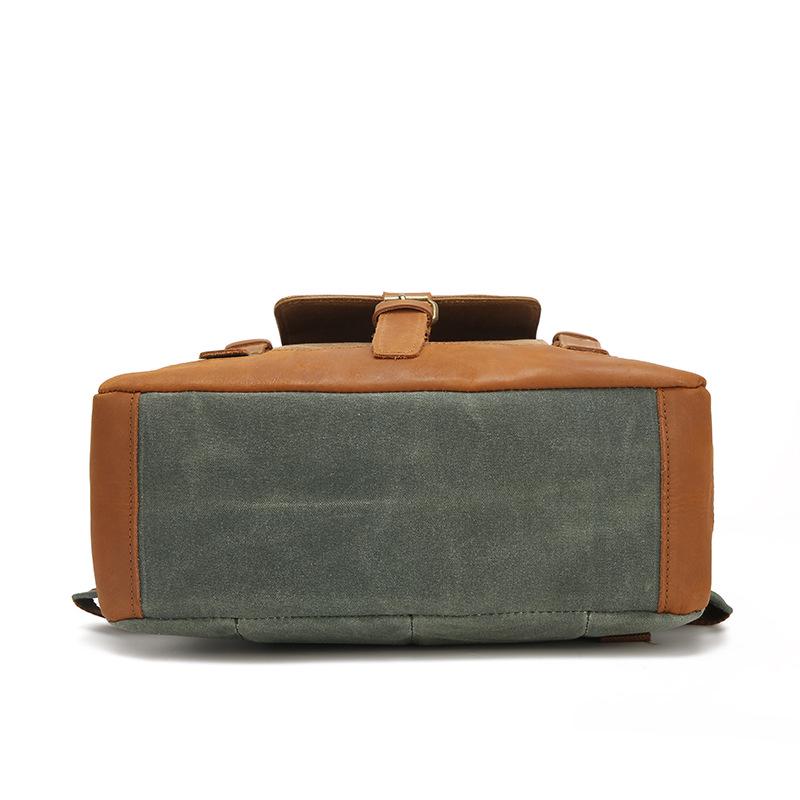 Retro Waterproof Leather & Oil Wax Canvas Backpack - High Quality Multifunctional Computer Bag