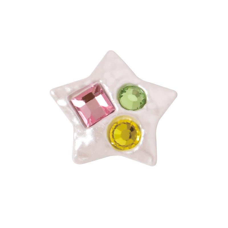 Internet Celebrity Nail Art: Pearl White Crystal Heart Rhinestone Star Spray Paint Alloy Decorations