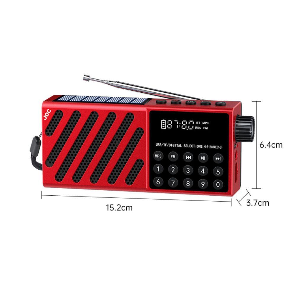 Solar Charging FM Radio Receiver USB TF Card Wireless Bluetooth Speaker Pocket Digital Player