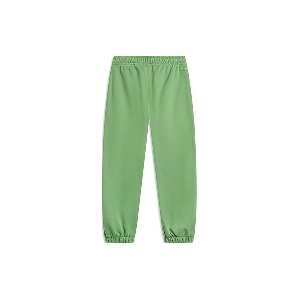 Li Ning China Color Series Solid Color Tapered Loose Knit Sports Pants Men Bottoms Stone-Green AKLU023-2
