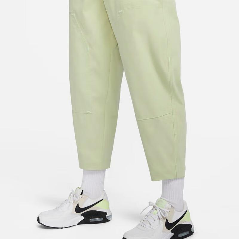 Nike Solid Logo Woven Track Pants Women Bottoms Green Yellow HF6174-371