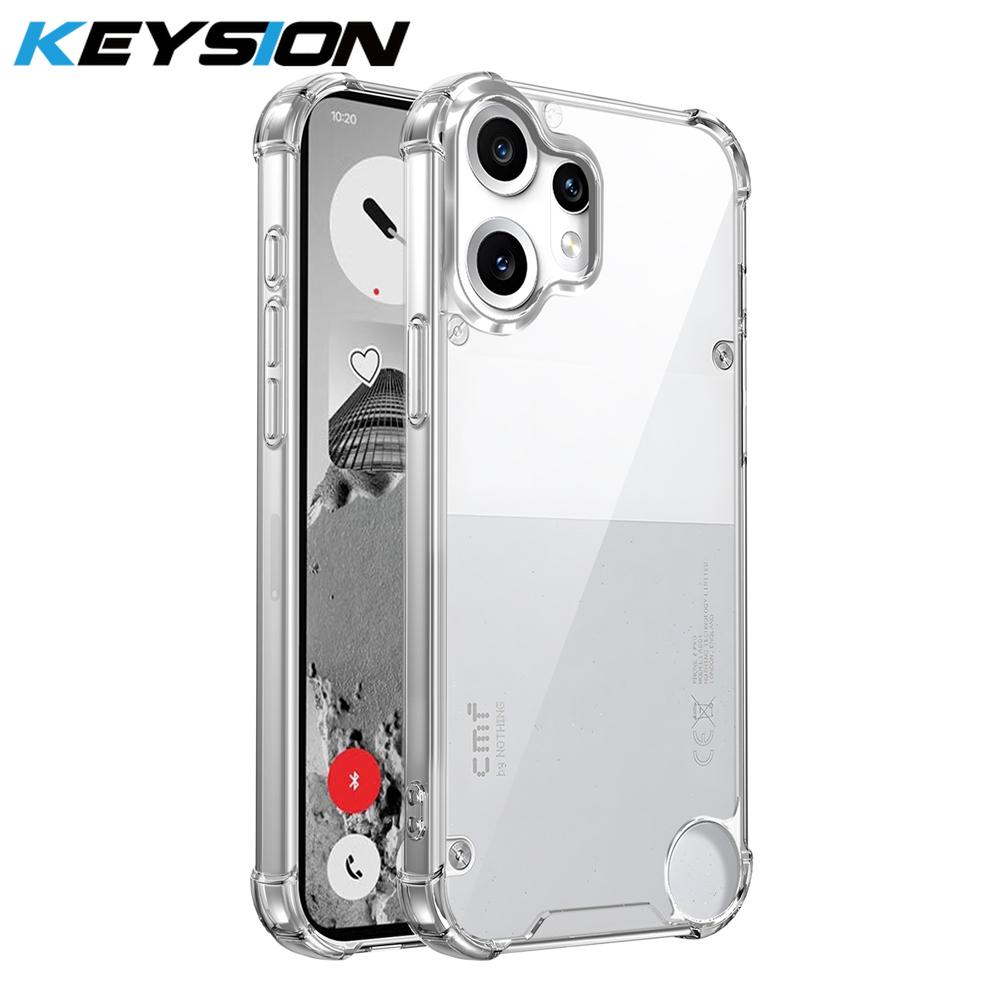 KEYSION Four-Corners Shockproof Transparent Case for Nothing CMF Phone 2 Pro 1 TPU+PC Clear Phone Cover for CMF Phone 1 2 Pro