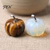 Transparent Crystal Pumpkin Charms Natural Carved Charm, Mini Gemstone Pendant Handmade Diy Craft Accessories for Jewelry DIY Making, Halloween Micro