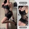 Elegant and charming lingerie, flirtatious and sensual see-through skirt, lace embroidery, pure and sensual pajama uniform set