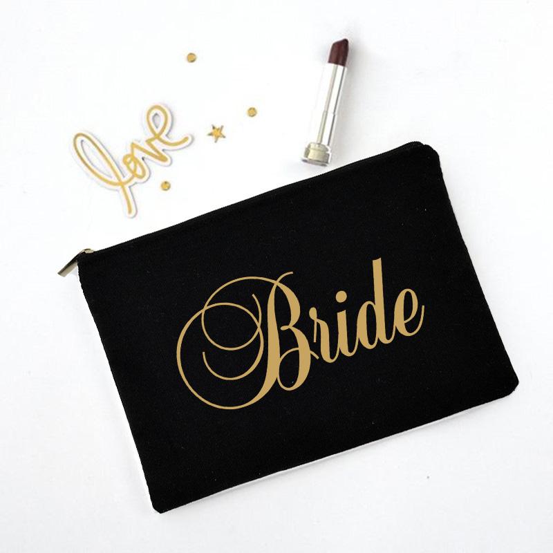 Team Bride Makeup Bag Bachelorette Party Cosmetic Bags Bridesmaid Toiletries Organizer Female Storage Make Up Case Wedding Gifts