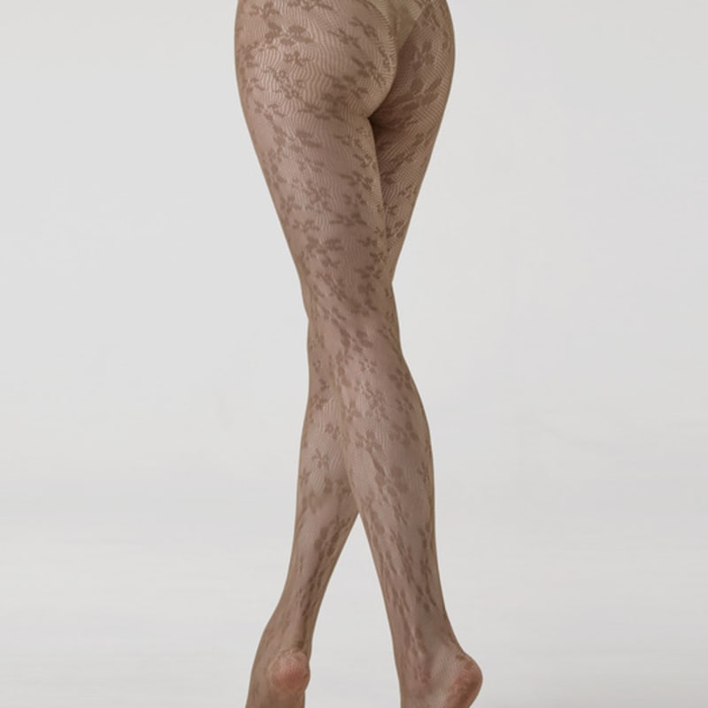 

HUGDAY Цветочные сетчатые колготки black