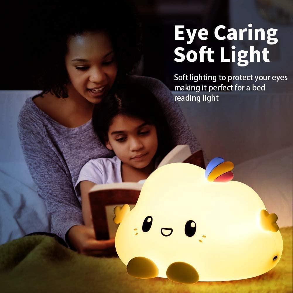 USB Rechargeable Cute Silicone Night Light Home Decoration LED Night Light Bedside Lamp For Baby Kids
