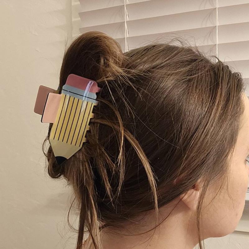 Pencil-shaped hairpin with interesting personality, fashionable, versatile, elegant and cute hair accessory, suitable for daily