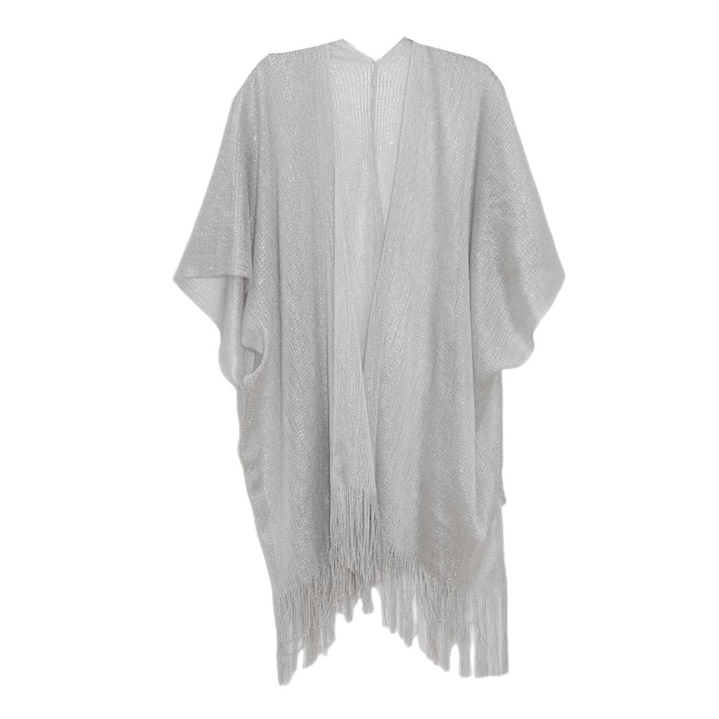 European & American Style Gold and Silver Tassel Cape - Women's Transparent Summer Shawl