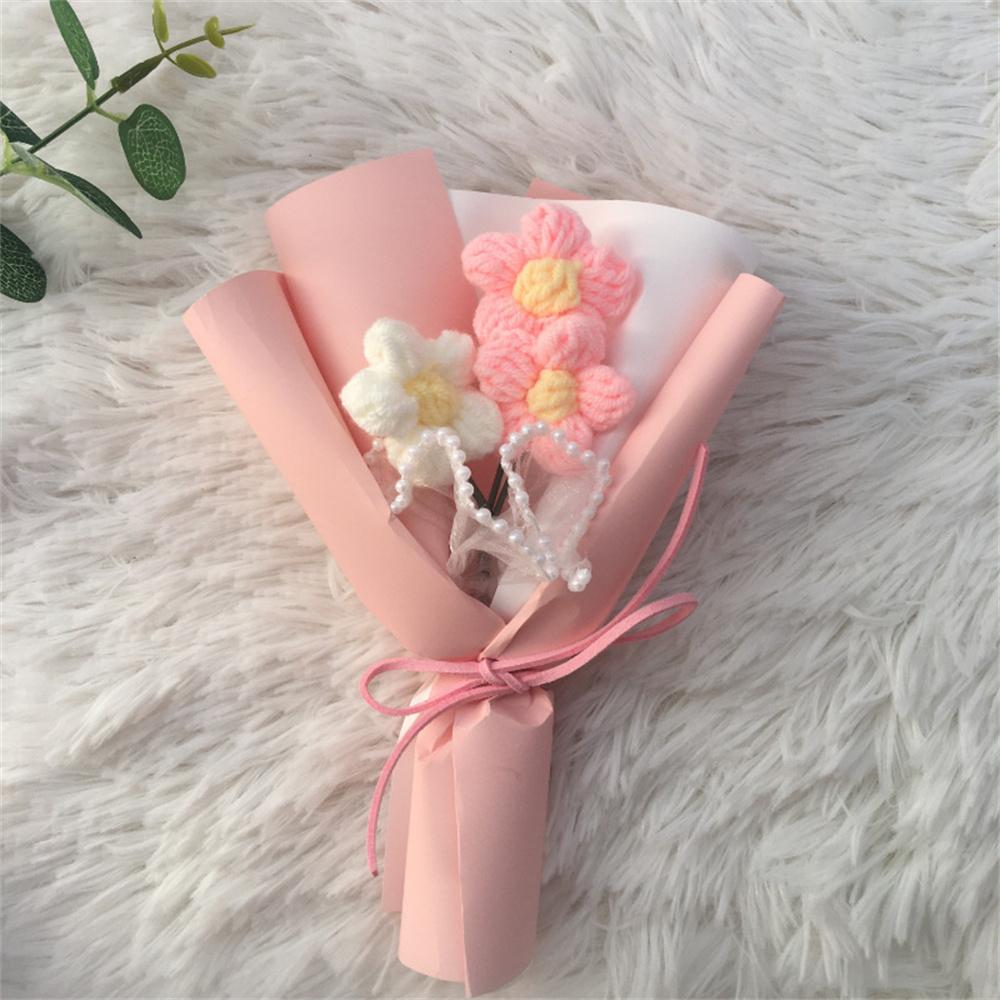 Knitted Daisy Bouquet Mini Crochet Artificial Flower Bouquet Valentine's Day Gifts Accessories Wedding Birthday Party Home Decor