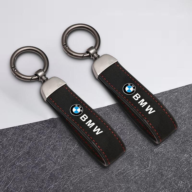 Suede Leather Logo Keyring Car Keychain For BMW E39 E46 E60 E90 E91 E92 F20 F30 F10 F15 F16 E87 X1 X2 X3 X4 X5 X6 X7 Keychain hkvr74