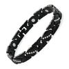 Bracciale Magnetico Europeo e Americano Transfrontaliero con Inlay di Foglie e Diamanti, Rame Rosso Antico, Spazzolato, Regolabile.