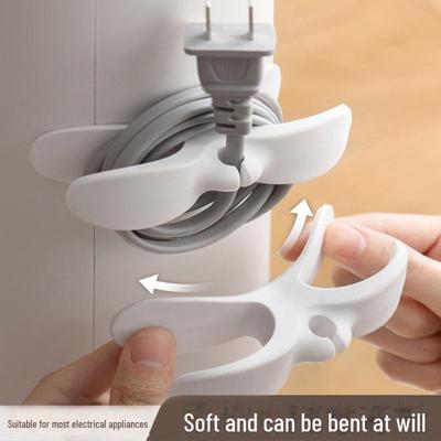 Punch-Free Kitchen Wire Organizer: Wall-Mounted Cord Clip & Holder