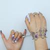 Flower Bell Bracelet Silver Color Hand Chain Adjustable Vintage Bracelet  Ladies