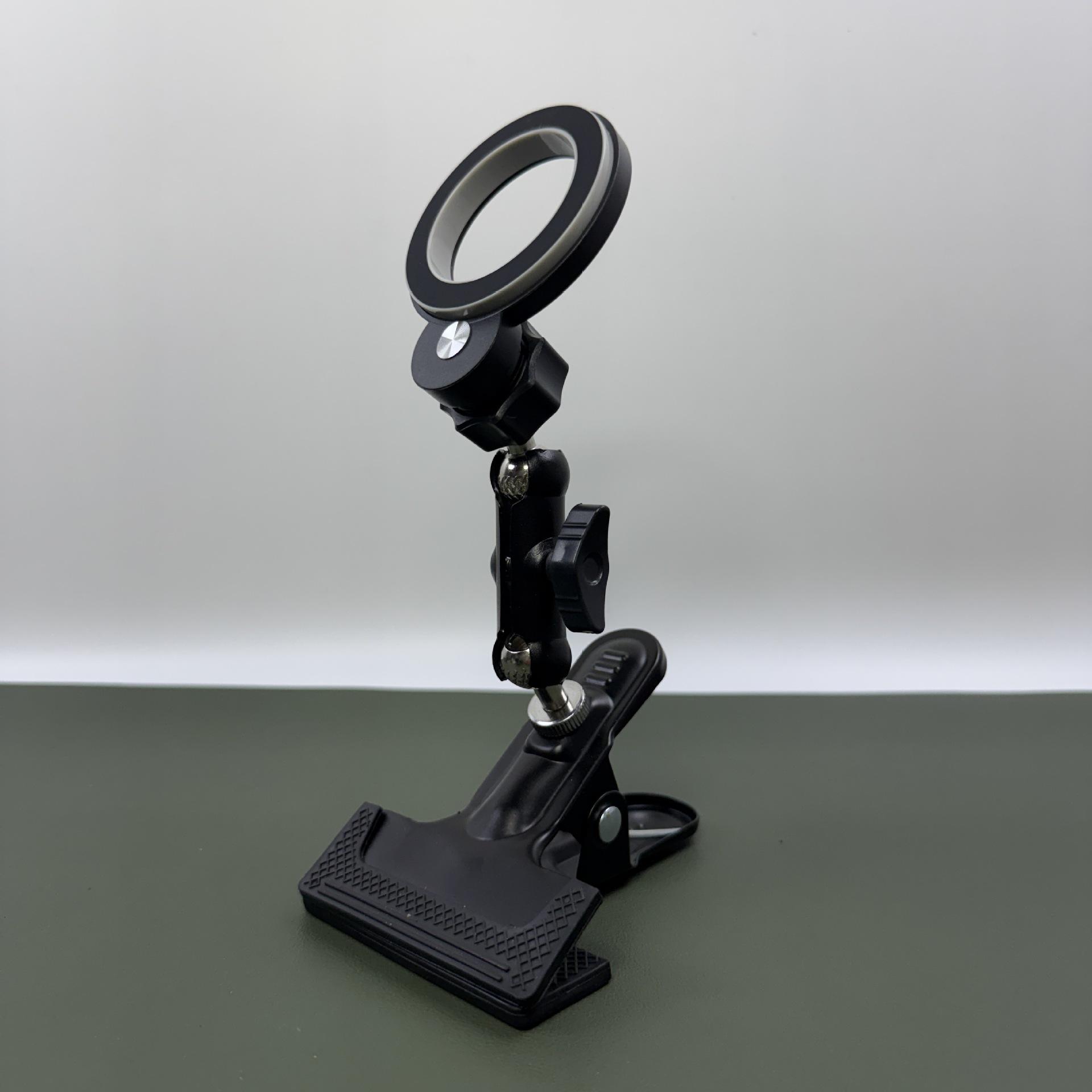 Metal Adjustable Magnetic Phone Holder - Strong Clamp, Desktop Mount