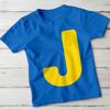 Tricou Unisex pentru Copii cu Litera J, Alfabet, Monogramă Inițială J