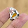 Gift For Women Promise Coffin Ring Size 7.75 925 Silver Natural Citrine Gemstone