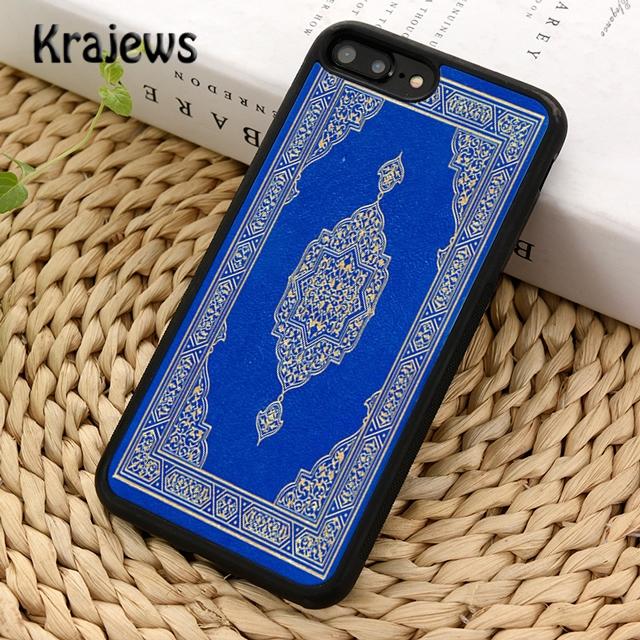 Krajews Authentic Quran Leather Embossed Phone Case For iPhone 17 Air 16 15 14 Plus 11 12 13 Pro Max Coque Shell Fundas