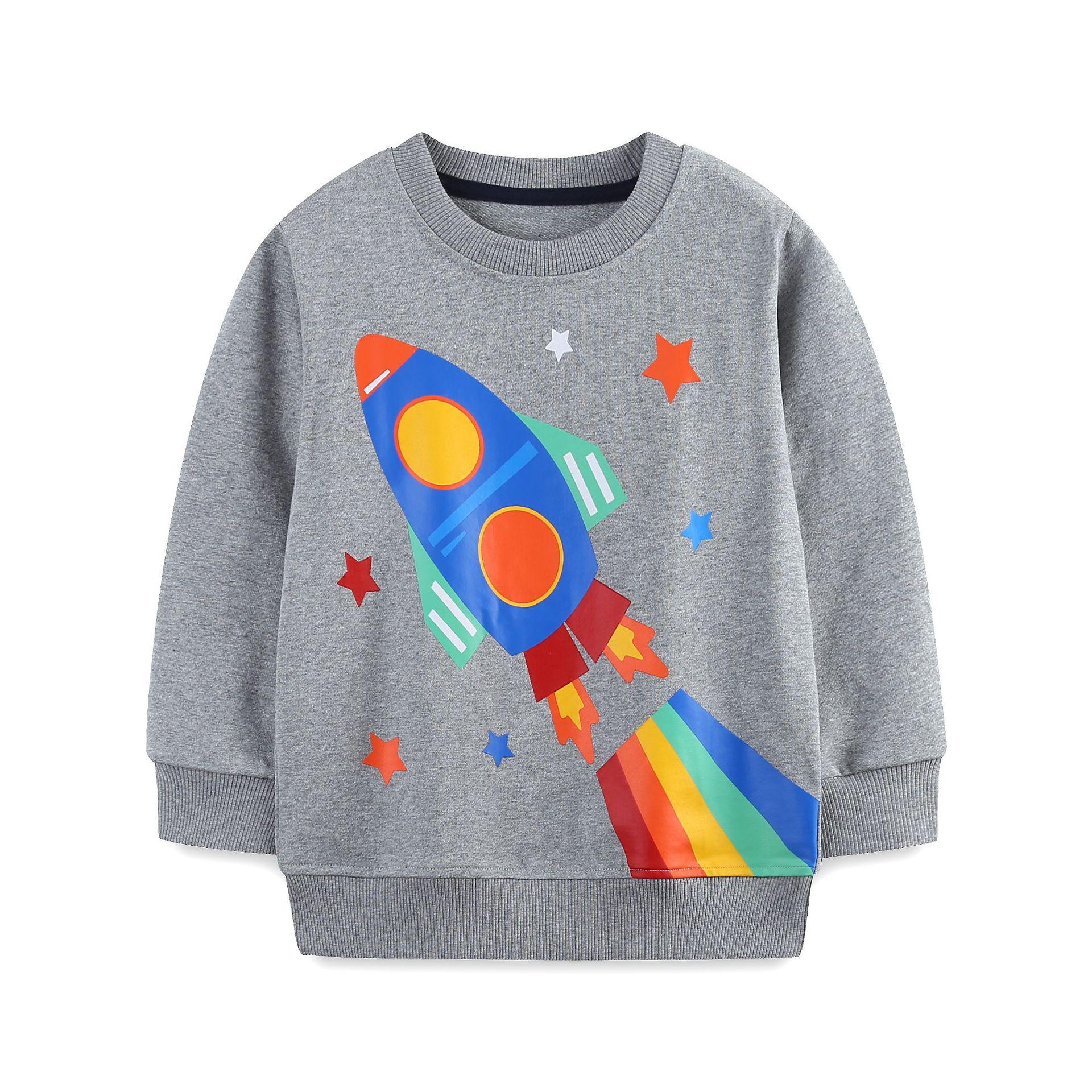 Autumn Boys European Style Cartoon Print Knit Cotton Hoodie 5Y (115 cm)