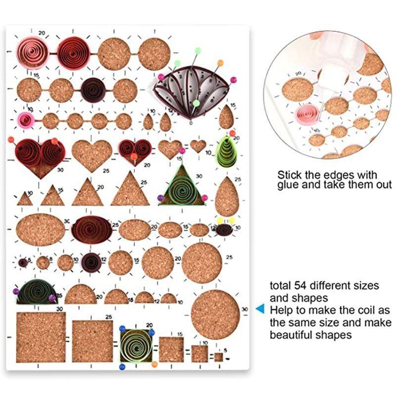 24TE 19 Pcs Diy Paper Quilling Tools Template Mould Board Pin Needles Tweezer