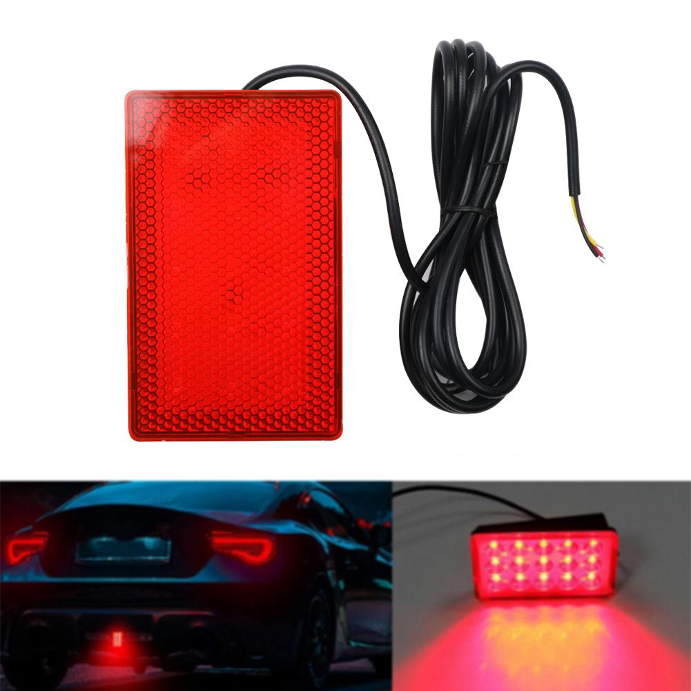 Car Rear Diffuser Spoiler Lip LED Brake Lights Rear Bumper Lip Pilot Lamp For BMW For Benz For VW Universal Car Red White Black