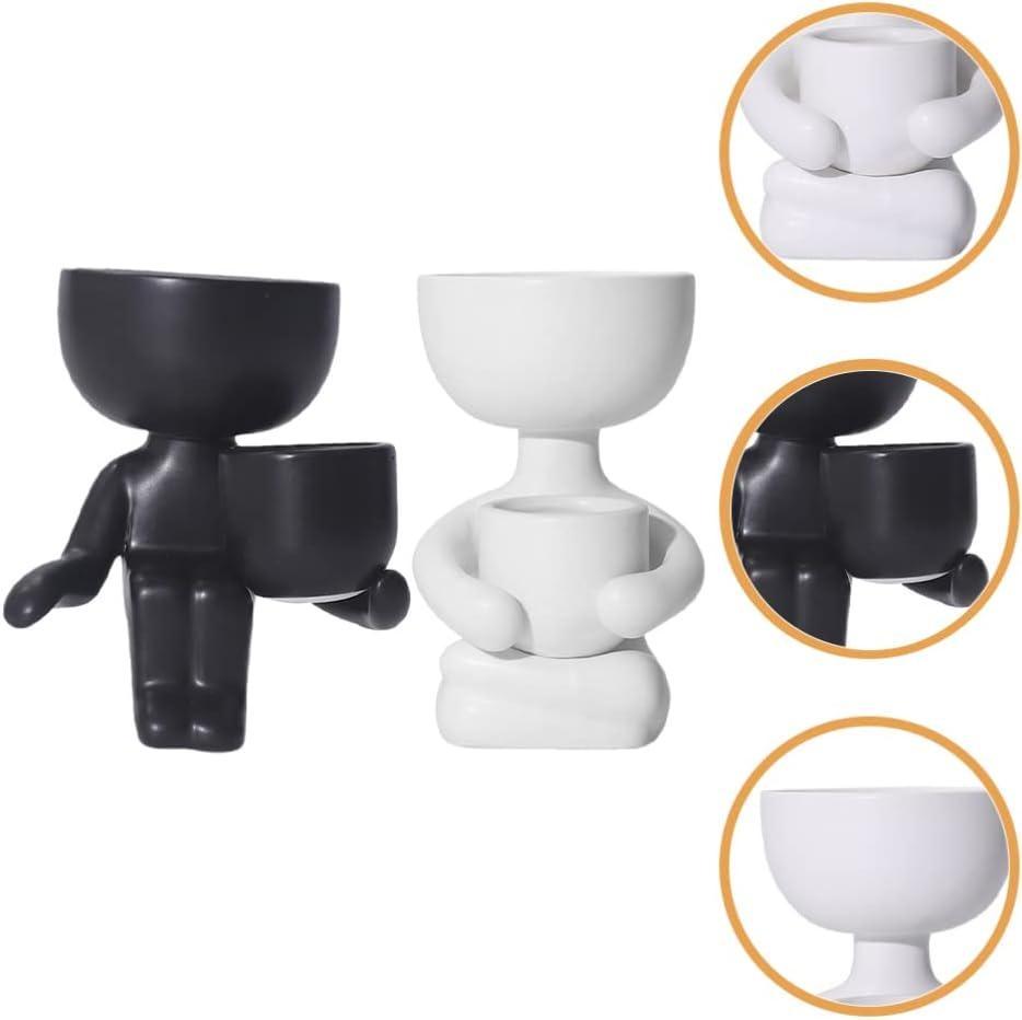 1 PC Kreative Humanoide Keramik Blumentopf Modernes Design Pflanzer Blumentopf Handwerk Vase Home Yard Dekoration Personal Isierte Geschenk
