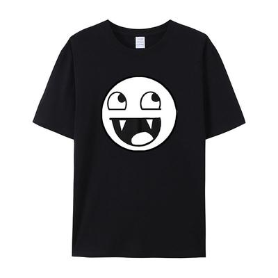 2026 New Fun Face Meme Wacky Print High Quality Mens Short Sleeve Crew Neck Breathable Comfortable Loose Tee