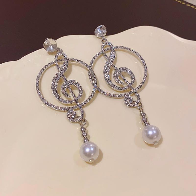 Flash Diamond Drop Earrings, High-end Atmosphere Crystal Earrings, Versatile Earrings One Size