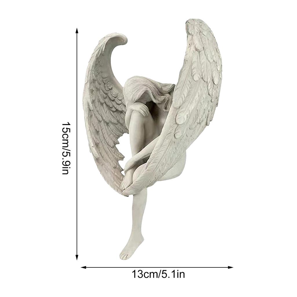 Angel Dog Cat Decoration Statue Resin Pet Memorial Statue Outdoor Garden Home Ornament Sleeping Angel Wing Sculpture