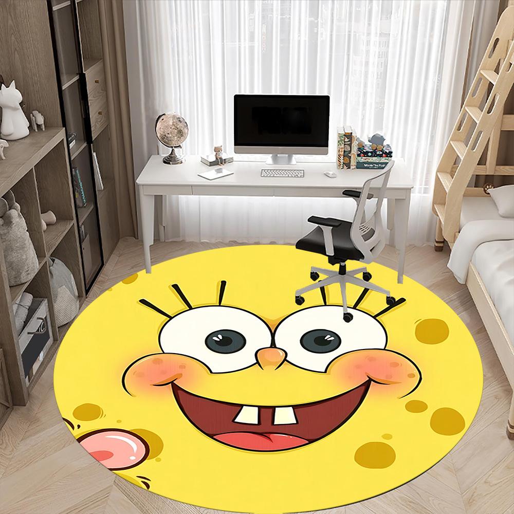1pc SpongeBob SquarePants Office Round Area Rug, Under Office Chairs Bedroom Living Room Home Decor, Room Decoa1016076