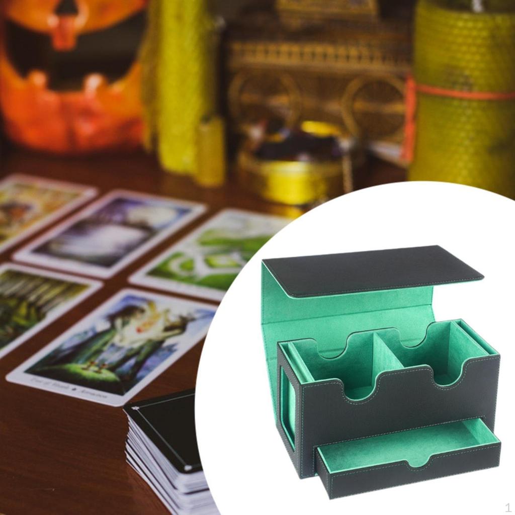 Card Deck Box Sturdy PU Leather Cards Protector Case Trading