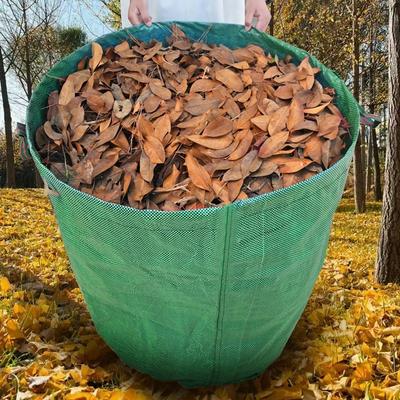 Reusable Garden Waste Bag Heavy Duty Waterproof PP Woven Leaf Collection Container Lawn Yard Debris Bag Storage Bucket Carrying Handles Outdoor