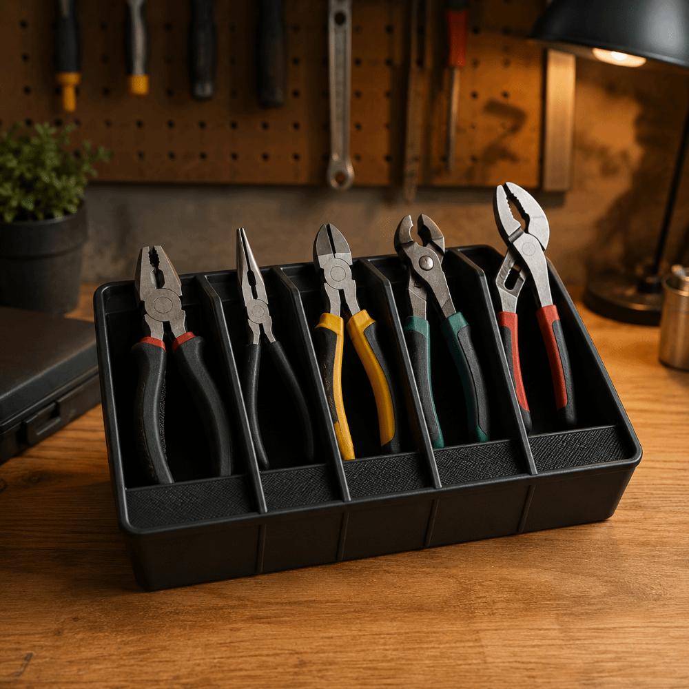 Multi Slot Pliers Tool Organizer Rack Anti-Slip 3D Printed Storage Tray Arrangement Stand Desktop Holder Jewelry Sorting