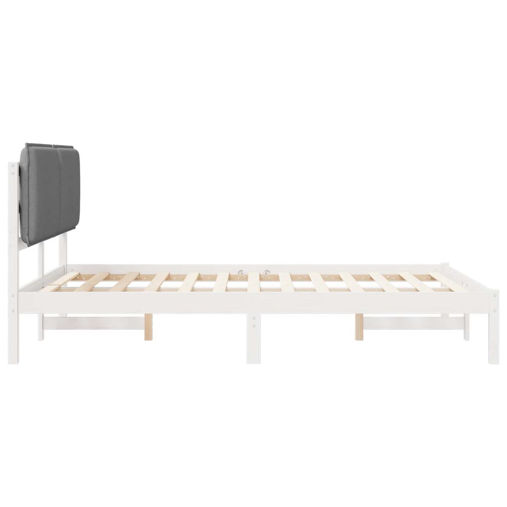 Bed Frame with Padded Headboard Light Grey 120 x 190 cm