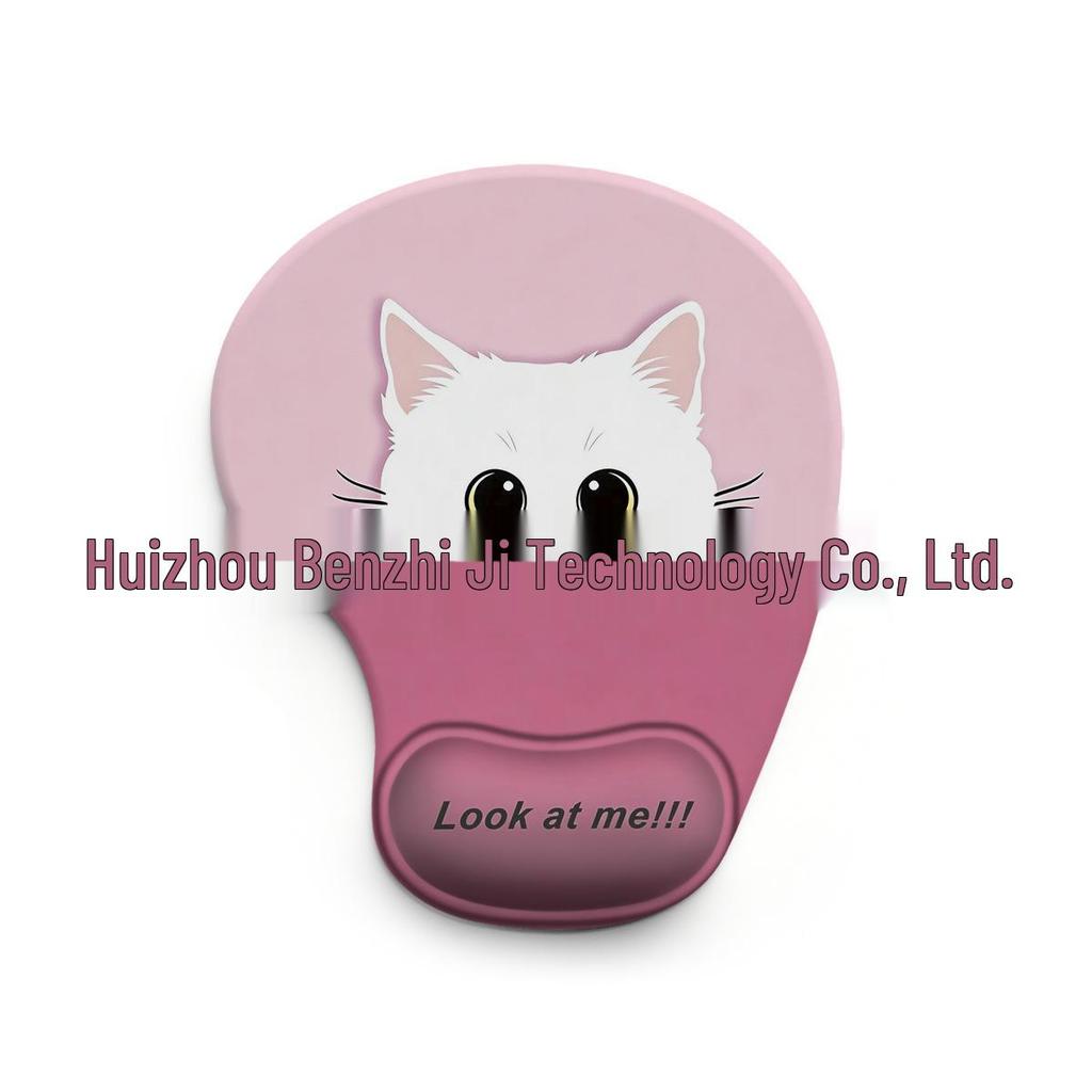 Cartoon Animal Silicone Mouse Pad with Wrist Support - Customizable and Dirt-Resistant.