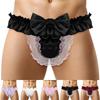 Pánské Sissy průsvitné kalhotky Saténové bikiny G-String Tanga Kalhotky Sexy spodní prádlo Emulační hedvábná krajka