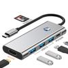Type C Docking Station with One Key Sleep 4K HD Output Multi Port Hub for Laptop