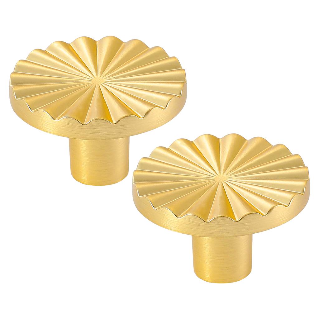 Goldene runde Schranktürknöpfe 2 Stück mit Schrauben Moderne Schubladengriffe für Kleiderschrank Möbelbeschläge Zubehör