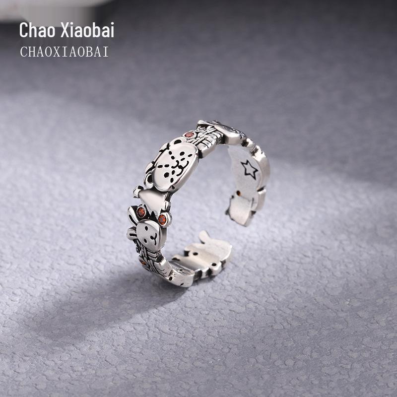 Korean-Style Animal Ring: Women s Retro Luxury Design Index Finger Band