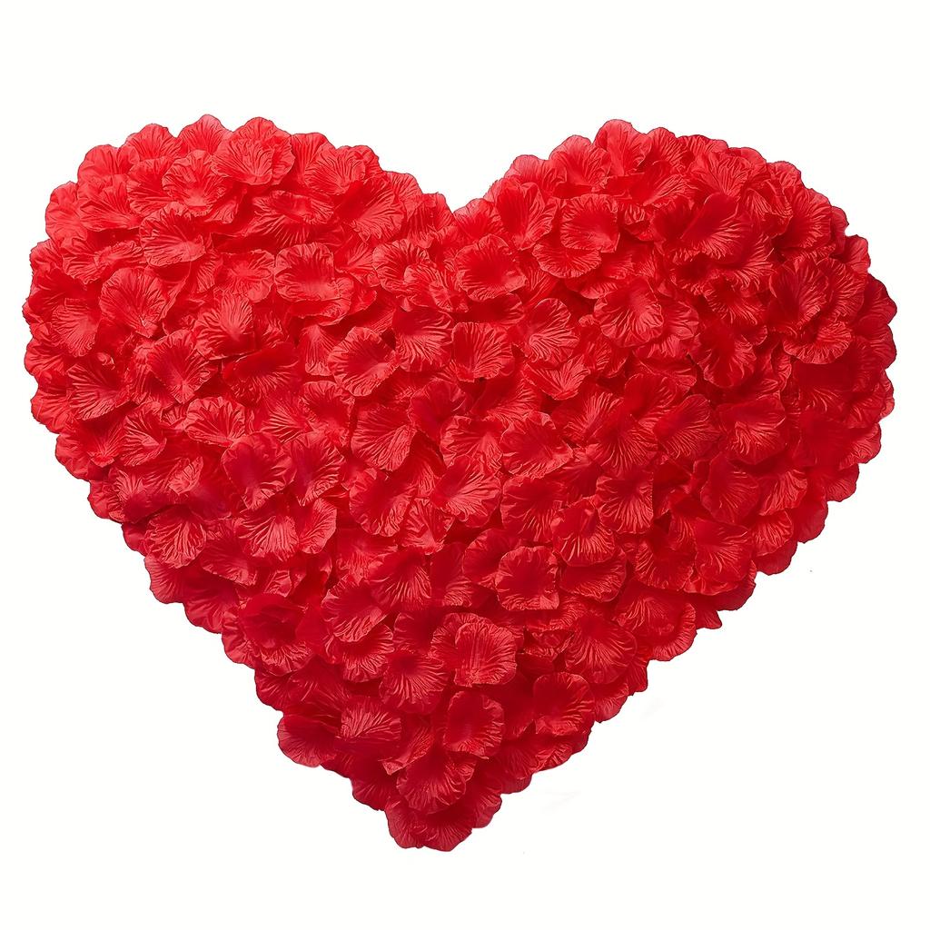 2000 Stück Künstliche Falsche Rosenblätter Rote Blütenblätter für Romantische Hochzeitsfeier Gastgeschenke Dekoration