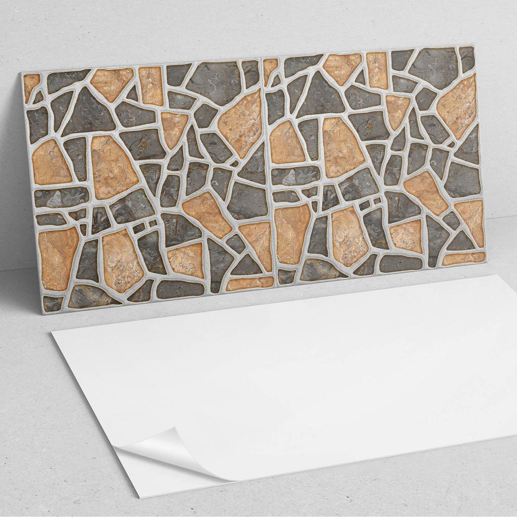 Zestaw Kafelków Pcv Z Wzorem Samoprzylepne Do Sypialni Wzór Kamiennej Mozaiki 10X40X20 Cm