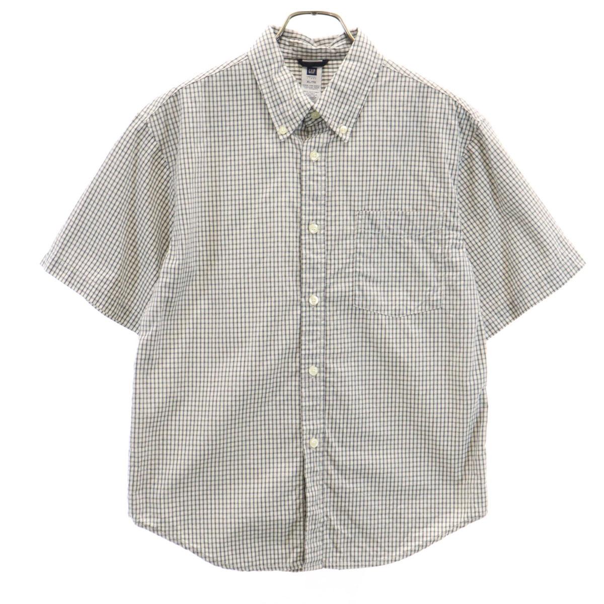 

GAP Check Pattern Short sleeve Button down shirt XL white Women Used