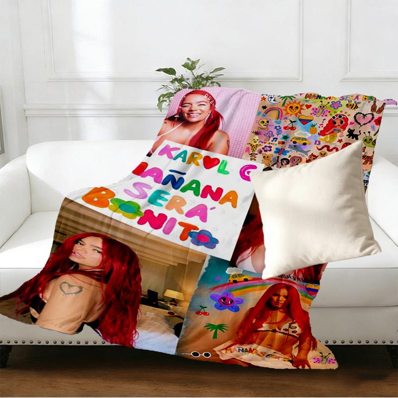 Karol G Print Blanket - Soft & Comfortable, for Bedroom, Travel, Sofa, Home Decoration - Birthday Christmas Gift for Friend