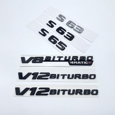 3D Letters S63 S65 V12 Biturbo V8Biturbo 4matic+ ABS Emblem for Mercedes Benz W222 W223 Car Fender Trunk  Sticker